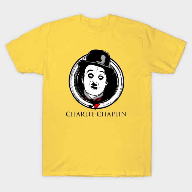 BLACK METAL CHARLIE CHAPLIN T-Shirt by theanomalius_merch
